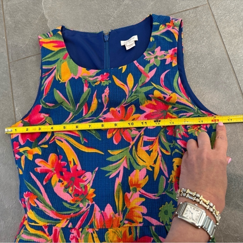 J. Crew Floral Sheath A- line textured Dress size 2 - Picture 8 of 10